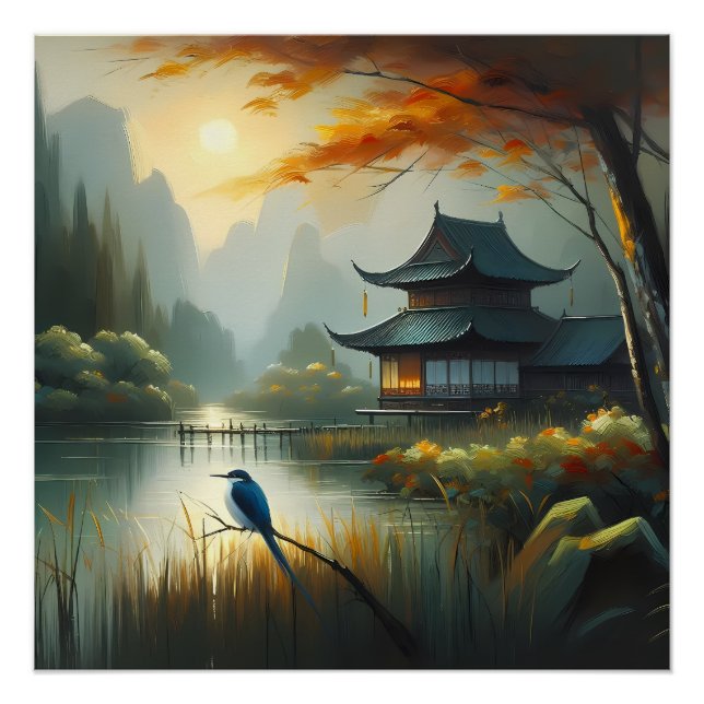 Japan See Vogel 1 - Leinwand Poster (Vorderseite)