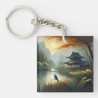 Japan See Vogel 1 - Leinwand Schlüsselanhänger