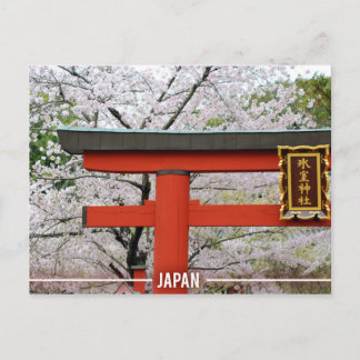 Japan Shrines und Sakura Postkarte