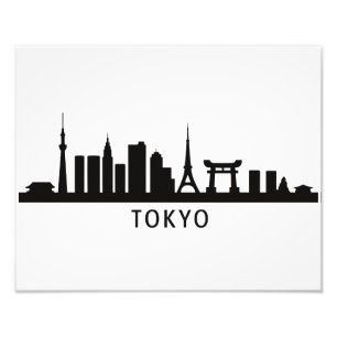 Japan Stadtlandschaft Reise   Tokio Skyline Silhou Fotodruck