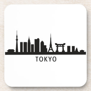 Japan Stadtlandschaft Reise Tokio Skyline Silhou Getränkeuntersetzer