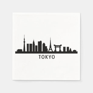 Japan Stadtlandschaft Reise   Tokio Skyline Silhou Serviette