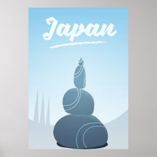 Japan Stehende Steine in der Landschaft gestapelt. Poster