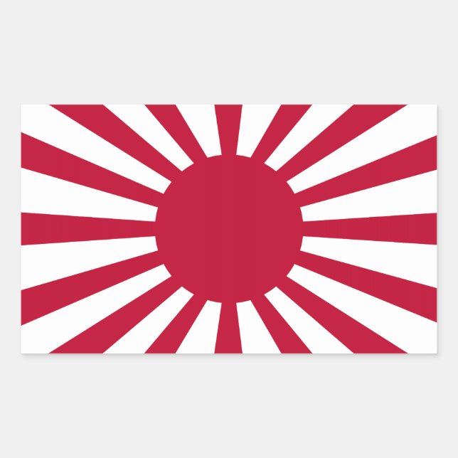 Japan steigende Sonnenflagge Rechteckiger Aufkleber (Vorderseite)