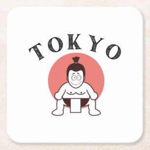 Japan Sumo Tokio - Sohn der Sonne weiß Rechteckiger Pappuntersetzer