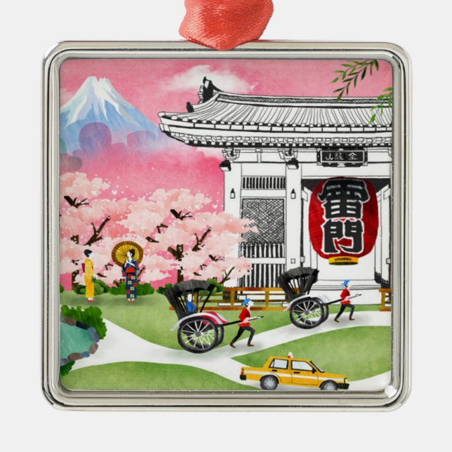 Japan-Szene Ornament Aus Metall (Vorne)