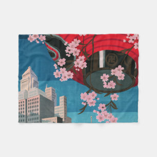 Japan Tokio Vintage Japan Reiseplakat Fleecedecke