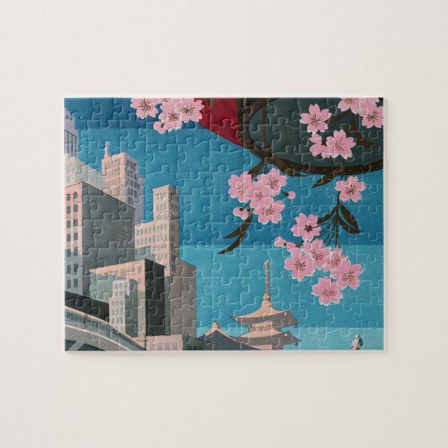 Japan Tokio Vintages japanisches Reiseplakat (Horizontal)