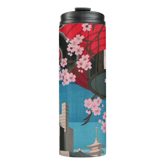 Japan Tokio Vintages japanisches Reiseplakat Thermosbecher (Vorderseite)