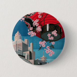 Japan Tokyo Vintage Japanisches Reiseplakat Button