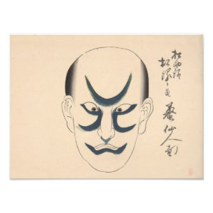 Japan - Traditionelle Kabuki - blau - Fotodruck
