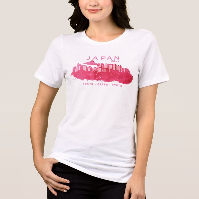 Japan Trip Vacacation Travel Souvenir Custom Tri-Blend Shirt (Vorderseite)
