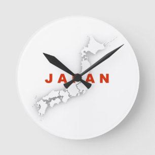 Japan-Übersichtskarte Runde Wanduhr