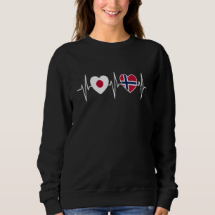Japan und Norwegen Norwegische Flagge Flaggen Sweatshirt