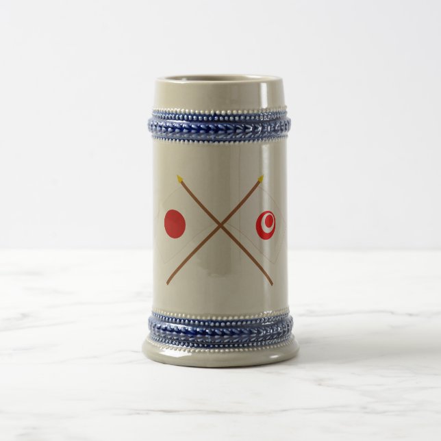 Japan und Okinawa gekreuzte Flaggen Bierglas (Mittel)