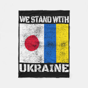Japan unterstützt ukrainische Flagge Wir stehen hi Fleecedecke