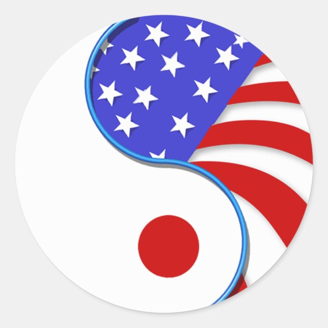 Japan USA Yinyang-Aufkleber Runder Aufkleber (Vorderseite)