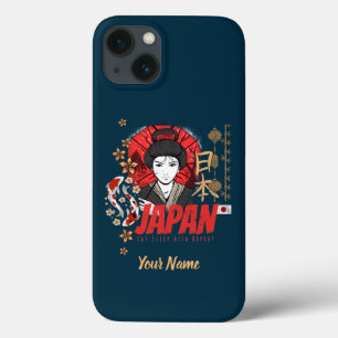 Japan Vintage Geisha mit Flagge Koi und Lotus Souv Case-Mate iPhone Hülle