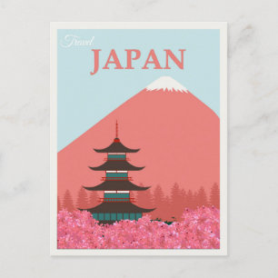 Japan Vintage Japanischer Fuji-Reiseplakat Postkarte