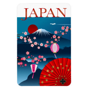 Japan Vintage Reiseplakat l Mount Fuji Magnet