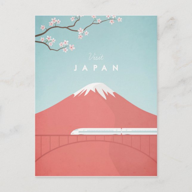 Japan Vintage Travel Poster - Art Postkarte (Vorderseite)