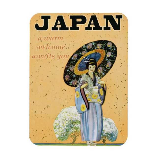 Japan Vintage Travel Poster Magnet (Vertikal)