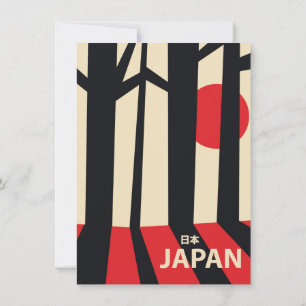 Japan Vintage-Wald-Reiseposter. Einladung