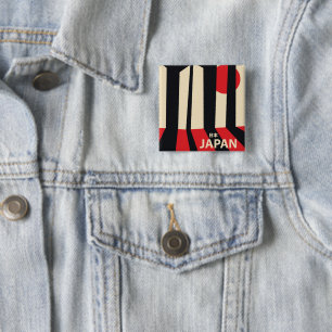 Japan Vintages Waldfahrplakat. Button