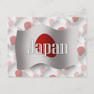 Japan Wave Flag Postkarte