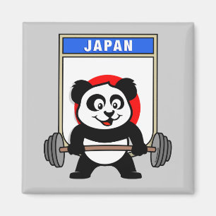Japan Weightlift Panda Magnet