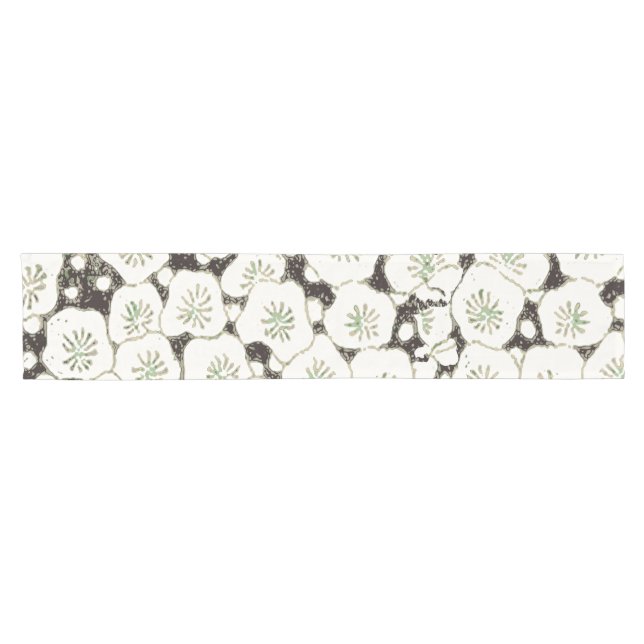 Japan Weiße Blume Blumengarten Kurzer Tischläufer (Horizontal)