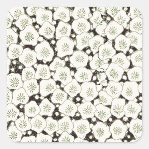Japan Weiße Blume Blumengarten Quadratischer Aufkleber