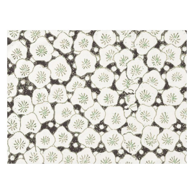 Japan Weiße Blume Blumengarten Tischdecke (Vorderseite (Horizontal))