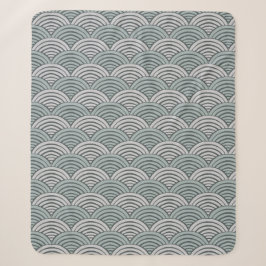 Japandi Bauernhof Gray Monochromatic Waves Scallop Sherpadecke