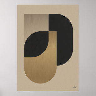 Japandi-Luxus-Minimal-Geometrisch-Abstrakt-Wandkun Poster