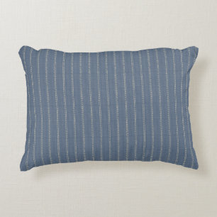 Japandi marineblaue Denim-Linien neutrale Geometri Dekokissen