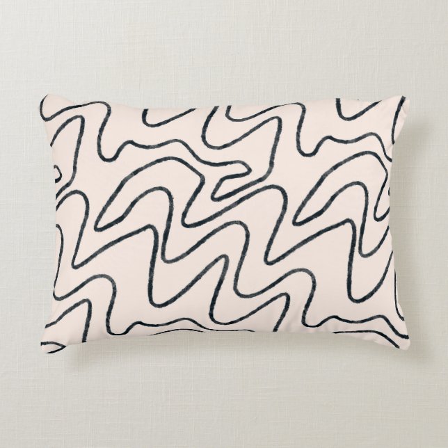 Japandi Minimalist Brush Stroke Pattern in Cream a Dekokissen (Vorderseite)