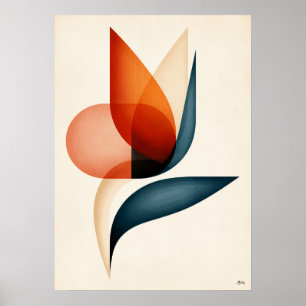 Japandi Paradiesvogel-Geometrie Poster