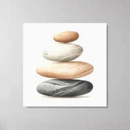 Japandi Pebble Balance in Neutral Tones Leinwanddruck