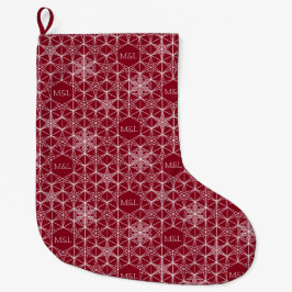 Japandi Stil Snowflake Großer Weihnachtsstrumpf