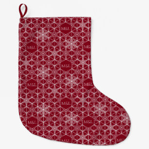Japandi Stil Snowflake Großer Weihnachtsstrumpf