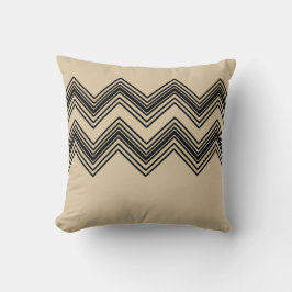 JAPANDI Throw Kissen Sand und Schwarz