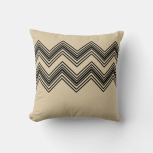 JAPANDI Throw Kissen Sand und Schwarz