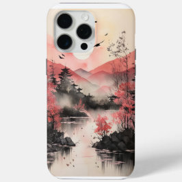 Japandi Wasserfarbenwelt Wasserwelt Landschaft Case-Mate iPhone Hülle