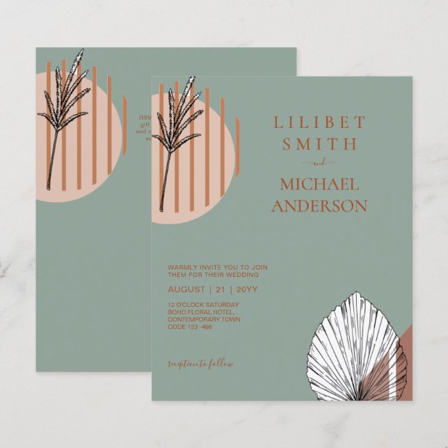 Japandi Wedding Scandinavian Abstrakt Geometric (Vorne/Hinten)