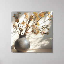 Japandi Zen Floral Fusion Keramik Vase Leinwanddruck