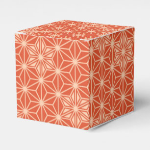 Japaner Asanoha Muster - korallenrote Orange Geschenkschachtel
