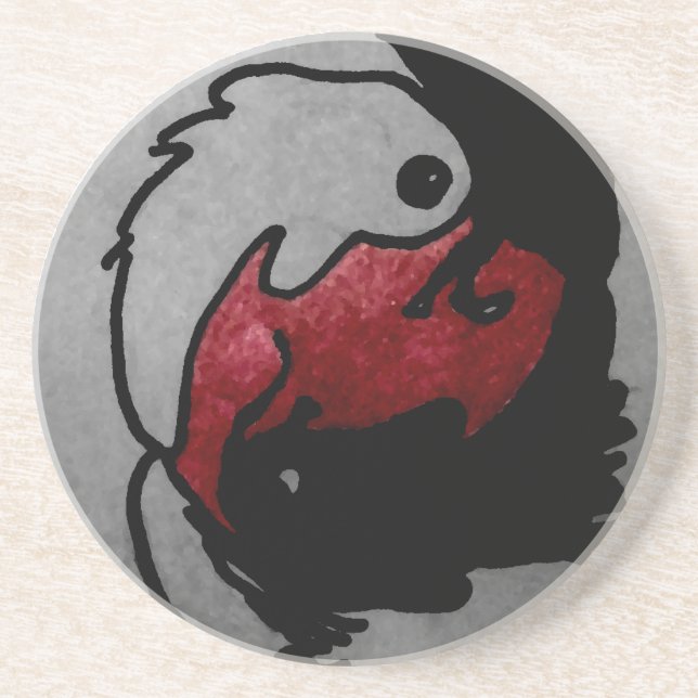 Japaner Koi Ying-Yang Untersetzer (Vorne)