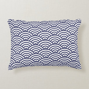 Japaner Koinobori Fisch-Skala in Delft-Blau Zierkissen