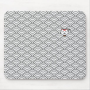Japaner Maneki Neko und SeigaihaPattern Mousepad